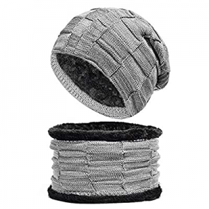 Unisex Knit Beanie and Scarf Set for Fleece Lined Men Women Lightweight Hat Warm Winter now 50.0% ..