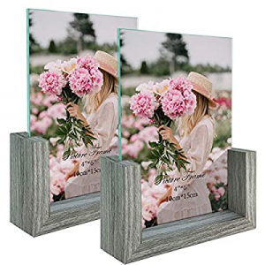 4x6 Picture Frames Set of 2 now 30.0% off , Glass Frameless Frame Photo Tabletop Display 4 by 6 Ph..
