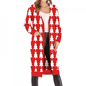 70.0% off Bbonlinedress Women Cardigan Long Sleeves Open Front Leopard Print Knitted Sweater Cardi..