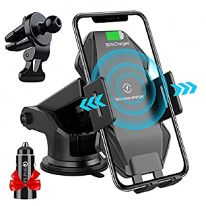 Flashda 15W Wireless Car Charger Mount now 40.0% off , Electric Auto-Clamping Dashboard/Air Vent/W..