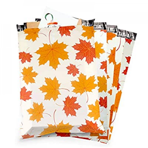 Poly Mailers now 70.0% off , Mailing Envelopes, Peel & Seal, 10x13 inch, 100-Pack, Maple Leaves Sh..