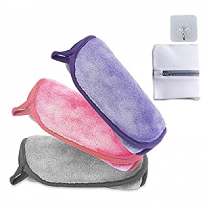 3 Pcs Makeup Remover Towel,Large 16”X 8” Premium Washable Microfiber Towel,Face Wash Cloth,Multi Col