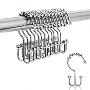 CHRYZTAL Stainless Steel Shower Curtain Hooks Rings,Set of 12 ,Chorme now 50.0% off 