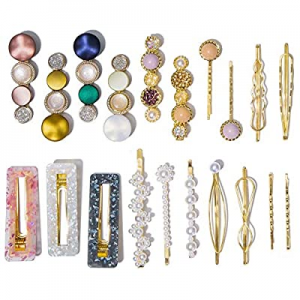 20 Pcs Macaron Hair Clips for Women Acrylic Pearl Hair Clip Handmade Pearl Hair Pins Christmas Gifts
