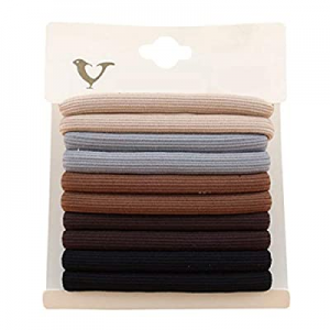 Hair Ties Seamless Hair Bands 4 mm Thick Black Ponytail Holders Hair Accessories No Crease Damage (M