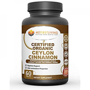 Ceylon Cinnamon 1000mg, Certified Organic, Supports Healthy Blood Sugar Levels, Antioxidant Support,