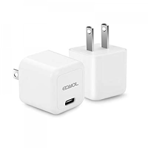 USB C Charger, EQWOL Byte 2-Pack 20W Mini USB-C Wall Charger, Fast Charger Compatible with iPhone 12