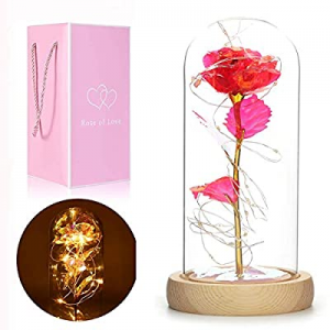 Beauty and The Beast Rose now 50.0% off , Glass Rose Flower Gift Unique Gifts for Women Valentine'..