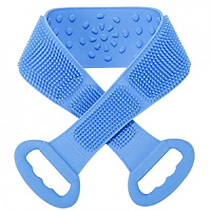 Silicone Back Scrubber for Shower, Bath Brush with Handles, Extra Long Length Back Washer for Exfoli