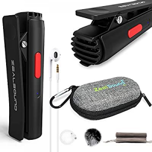 ZealSound Lapel Microphone,Bluetooth Microphone,Lavalier Wireless Mic for iPhone Android iPad, Video