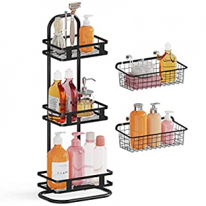 One Day Only！Veckle Standing Shower Caddy now 20.0% off , 3 Tier Stainless Steel Corner Shower She..