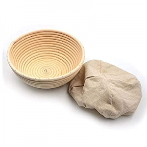 50.0% off ALLADINBOX 9 Inch Premium Round Bread Banneton Basket with Liner - Perfect Brotform Proo..