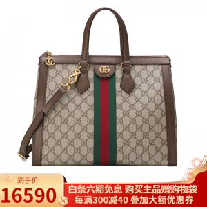 立减CNY￥450,古驰GUCCI Ophidia红绿条纹织物GG中号托特包购物袋奢侈品箱包 中号524537【预订】