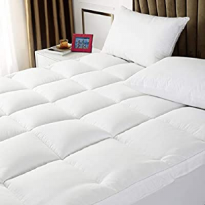 One Day Only！70.0% off Queen Mattress Topper - Extra Thick Mattress Pad Cover - 400TC 100% Cotton ..