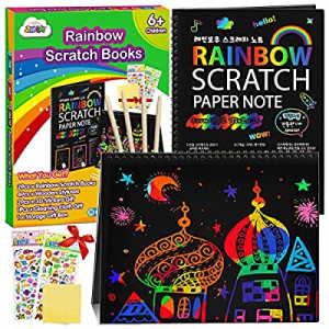 30.0% off ZMLM Scratch Paper Art Notebooks - Rainbow Scratch Off Art Set for Kids Activity Color B..