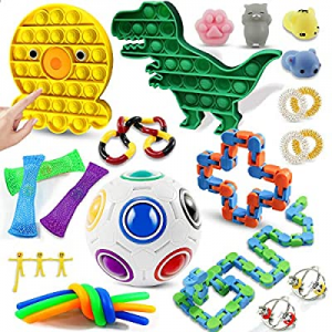 One Day Only！WTOR Fidget Packs Sensory Toys 25 Set Push Bubble Stress Relief Toys Anti-Anxiety Too..
