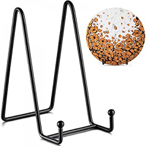 TR-LIFE Plate Stands for Display - 6 Inch Plate Holder Display Stand + Metal Frame Holder Stand fo..