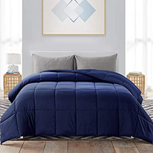 72.0% off WhatsBedding Down Alternative Quilted Comforter - All Season Navy Blue Lightweight Duvet..
