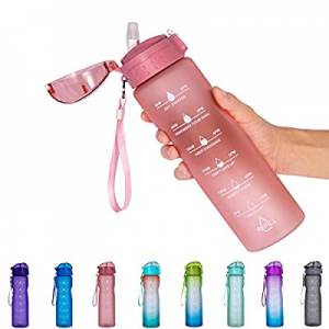 50.0% off NOOFORMER 24oz / 32oz Motivational Water Bottle with Time Marker & Straw- Water Tracker ..