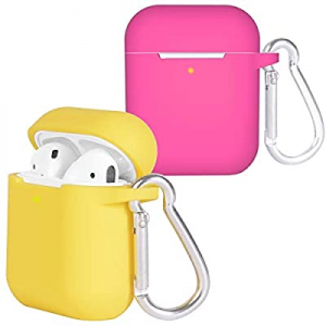 Apple AirPods Case Cover with Keychain, Enhenstre Airpod Case Cute Color and Quality Silicone 2 Pack