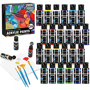 One Day Only！Acrylic paint set 24 Colors (60ml now 60.0% off ,2oz) Professional Painting Supplies ..