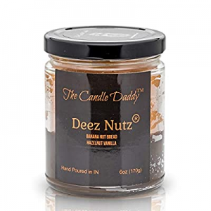 25.0% off Deez Nutz- Black Label- Banana Nutbread - Hazelnut Vanilla- Funny- 6 Ounce Jar Candle- H..