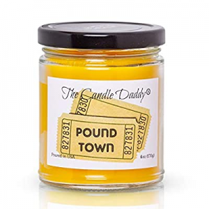 One Ticket to Pound Town - Lemon Pound Cake Scented - Funny 6 oz Jar Candle- 40 Hour Burn Time. Gr..