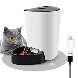 One Day Only！ELS PET 4L Automatic Cat Feeder/Auto Cat Dry Food Dispenser now 25.0% off , 2 Power S..
