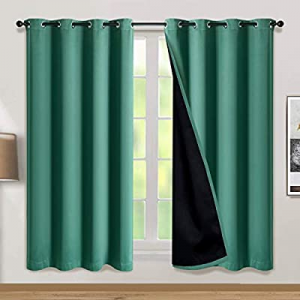 100% Double-Layer Blackout Curtains Home Decoration Thermal Insulated Solid Grommet Blackout Curta..
