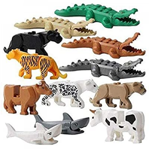 FlyCloud Animals Figures Toys now 50.0% off , 12 Piece Crocodile Tiger Cow Shark Ornaments Model A..