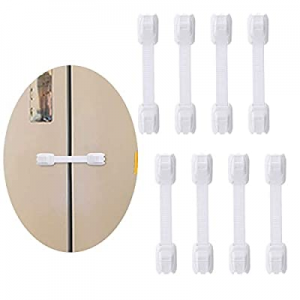 Cabinet Locks for Babies now 50.0% off , Child Safety Strap Locks (8 Pack) for Fridge, Drawers, To..