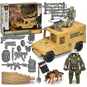 US Army Men Action Figure Playset now 65.0% off , Explosive Specialists 15 Piece Set, Military Veh..