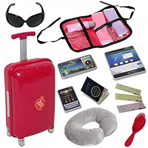 Doll Travel Suitcase with Open and Close Carry on Luggage now 30.0% off , Ticket, Passport and 12 ..