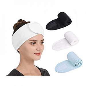 Gnafihz Facial Spa Headband - 3 Pcs Makeup Shower Bath Hair Wrap Sport Headband Adjustable Stretch..