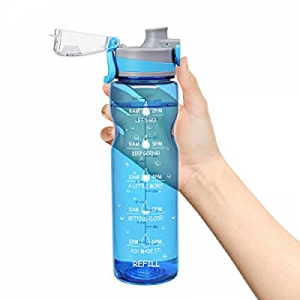 Auing 32oz/900ml Leakproof Large Water Bottle With Motivational Time Maker now 50.0% off , Durable..