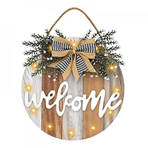 One Day Only！AUING Welcome Sign Front Door Decor now 30.0% off , Farmhouse Front Porch Decor Rusti..