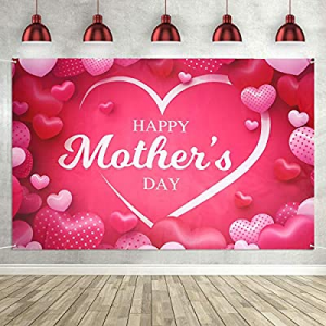 One Day Only！Happy Mother's Day Banner Decoration Background for Photography now 50.0% off , 6x4FT..