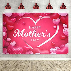 Happy Mother's Day Banner Decoration Background for Photography, 6x4FT Mother's Day Backdrops, Mothe