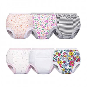 Yinson 6-Pack Padded Toddler Cotton Potty Training Pants Underwear for Baby Girls 12M-4T now 40.0%..