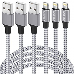 iPhone Charger now 80.0% off , TAKAGI 3Pack 6FT Nylon Braided Lightning to USB Cable Power Fast Ch..