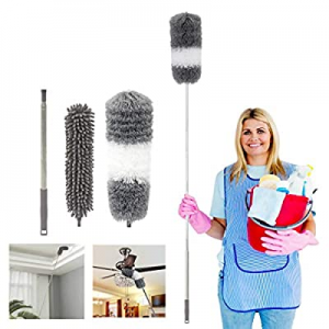 Telescoping Microfiber Duster now 50.0% off ,1 Stainless Steel Pole & 2 Cleaning Head,Ceiling Fan ..