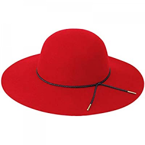 Lanzom Women Lady Retro Wide Brim Large Floppy Panama Hat Belt Wool Fedora Hat now 40.0% off 