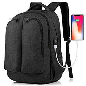 One Day Only！60.0% off 17 Inch Laptop Backpack Large Travel Bag with USB Charging Port and Earphon..