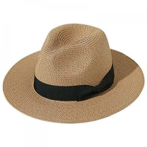 JOYEBUY Womens UPF50 Foldable Summer Straw Hat Wide Brim Fedora Sun Beach hat now 40.0% off 