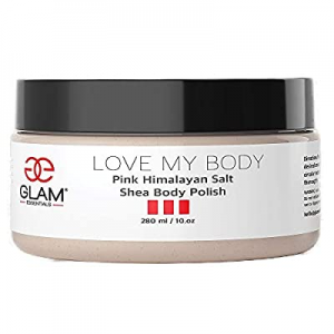 Glam Essentials Pink Himalayan Salt Shea Butter Scrub - Herbal - Full Body Scrub - Exfoliator and Mo