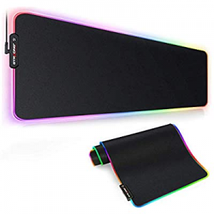 Gtracing RGB Gaming Mouse Pad-Large Extended Soft LED Mousepad with 12 Lighting Modes, Computer Keyb