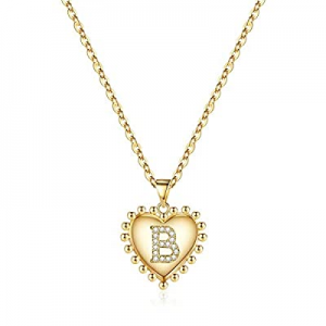 Hidepoo Heart Initial Necklaces for Women Girls now 60.0% off , 14K Gold Filled Dainty Heart Penda..