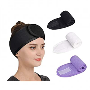 Gnafihz Facial Spa Headband - 3 Pcs Makeup Shower Bath Hair Wrap Sport Headband Adjustable Stretch S