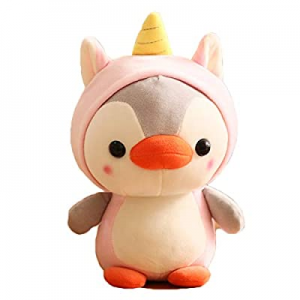 CASAGOOD Cute Penguin Stuffed Animal Cosplay as Pink Unicorn Plush Toys Soft Penguin Toy in Unicor..