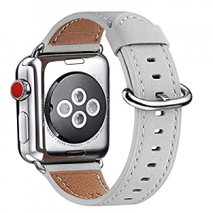 WFEAGL Compatible iWatch Band 38mm 40mm, Top Grain Leather Bands of Many Colors for iWatch SE & Seri